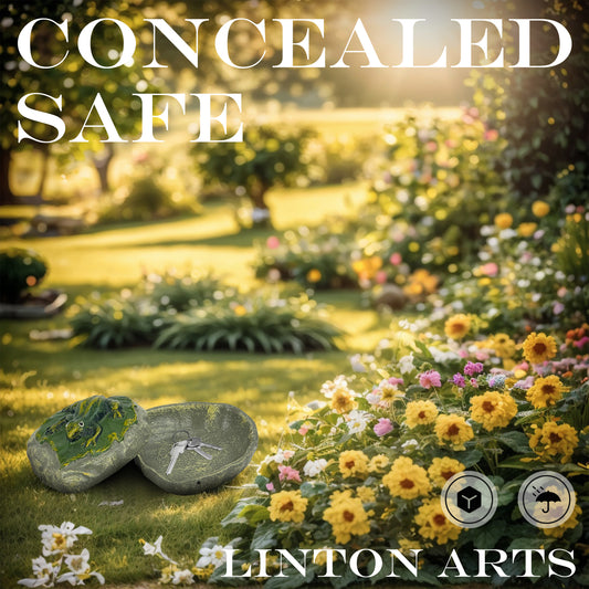 Linton Arts Cast Iron Key Hider, Frog Hide-a-Key Holder, Outdoor Statue Ornament for Garden Yard Patio, Jewelry Trinkets Box for Key, Ear Studs, Ring, Paper Clip , 4.84"x4.4"x2.59"