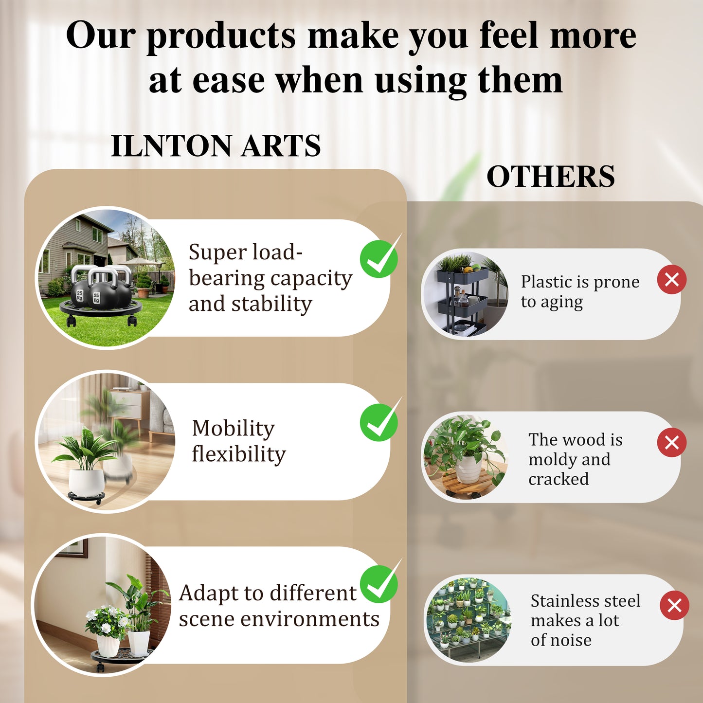 plant caddy,
flower plants base,
movable base for flower pot