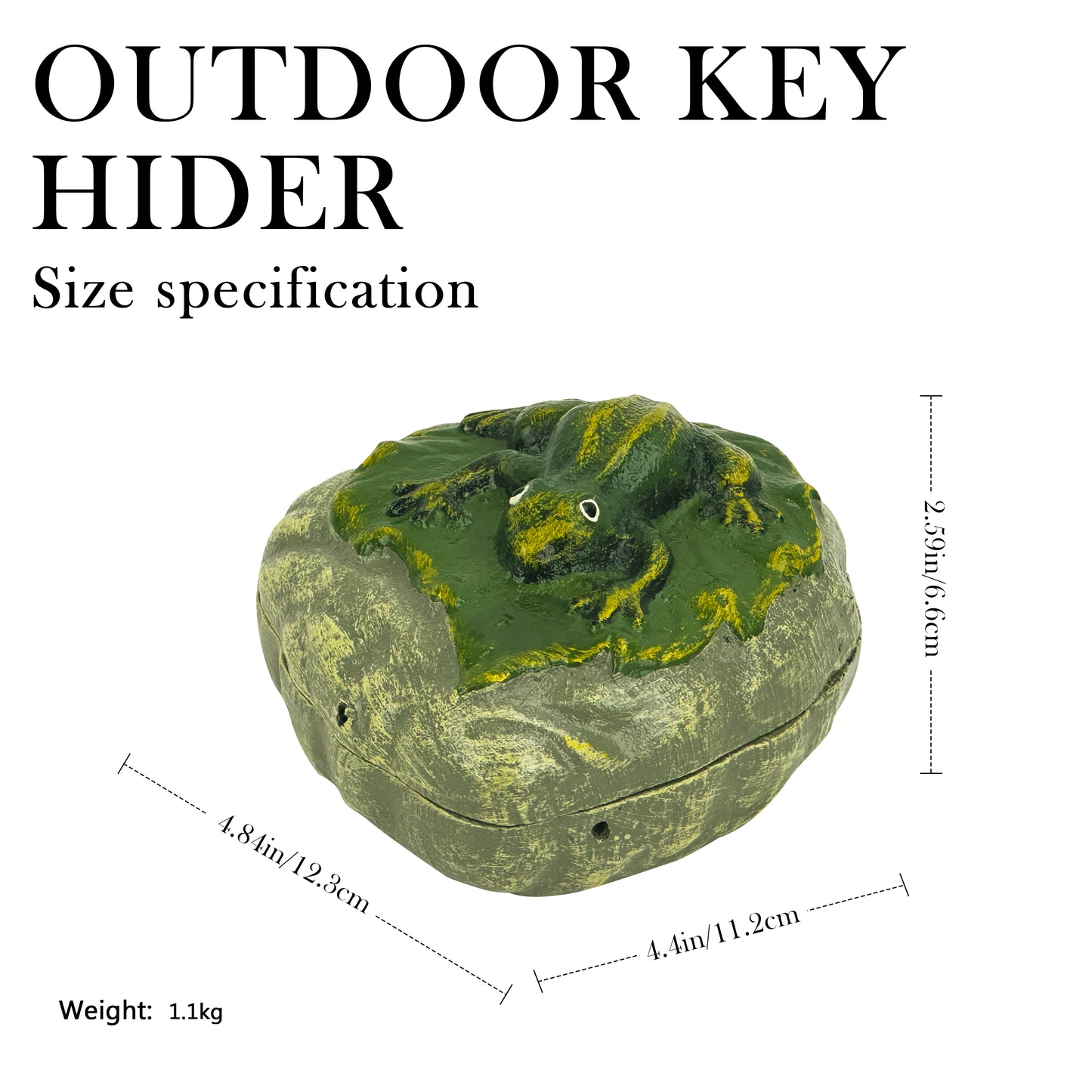 Linton Arts Cast Iron Key Hider, Frog  Hide-a-Key Holder, Outdoor Statue Ornament for Garden Yard Patio, Jewelry Trinkets Box for Key, Ear Studs, Ring, Paper Clip , 4.84"x4.4"x2.59"