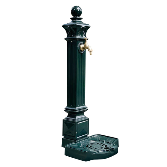 Vintage Cast Aluminum Outdoor Water Column with Frost-Proof Faucet – Outdoor ater Column with faucet, Heavy-Duty Floor Mounted water column for Backyard, Farm, Irrigation(32in/82cm）