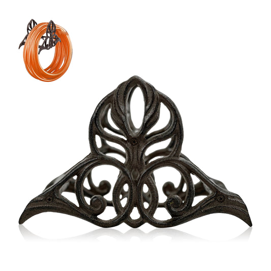 Linton Arts Garden Hose Holder Wall Mount – Heavy Duty Cast Iron Hose Hanger, Vintage Decorative Hose Holder for Outside Wall, Patio, Yard, or Villa (10.62"x6.92"x5.98")