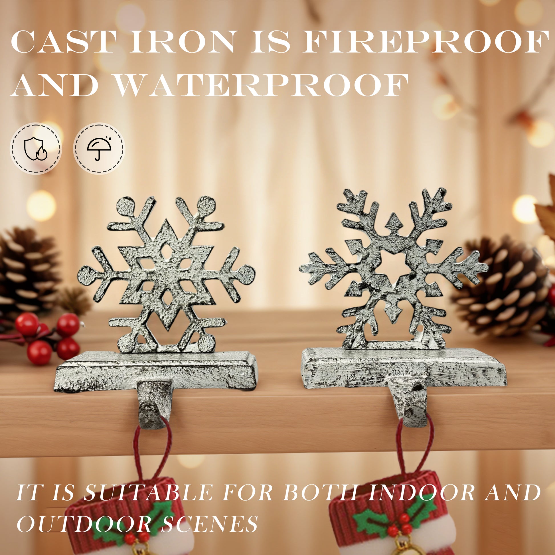 Cast Iron Christmas Stocking Holders, Vintage Ornament Hooks,
Christmas Stocking Holder