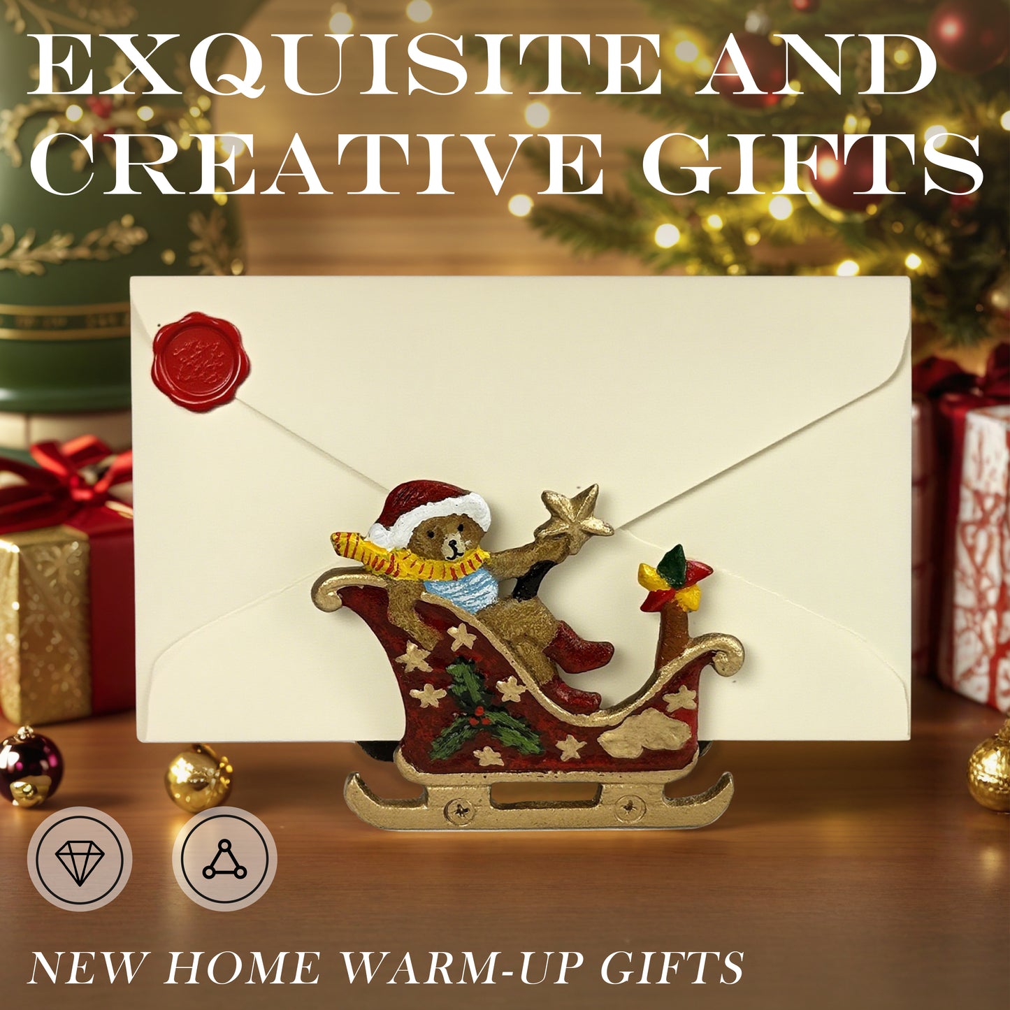 Cast Iron Napkin Holder 
Christmas Sleigh napkin holder 
napkin holder for table