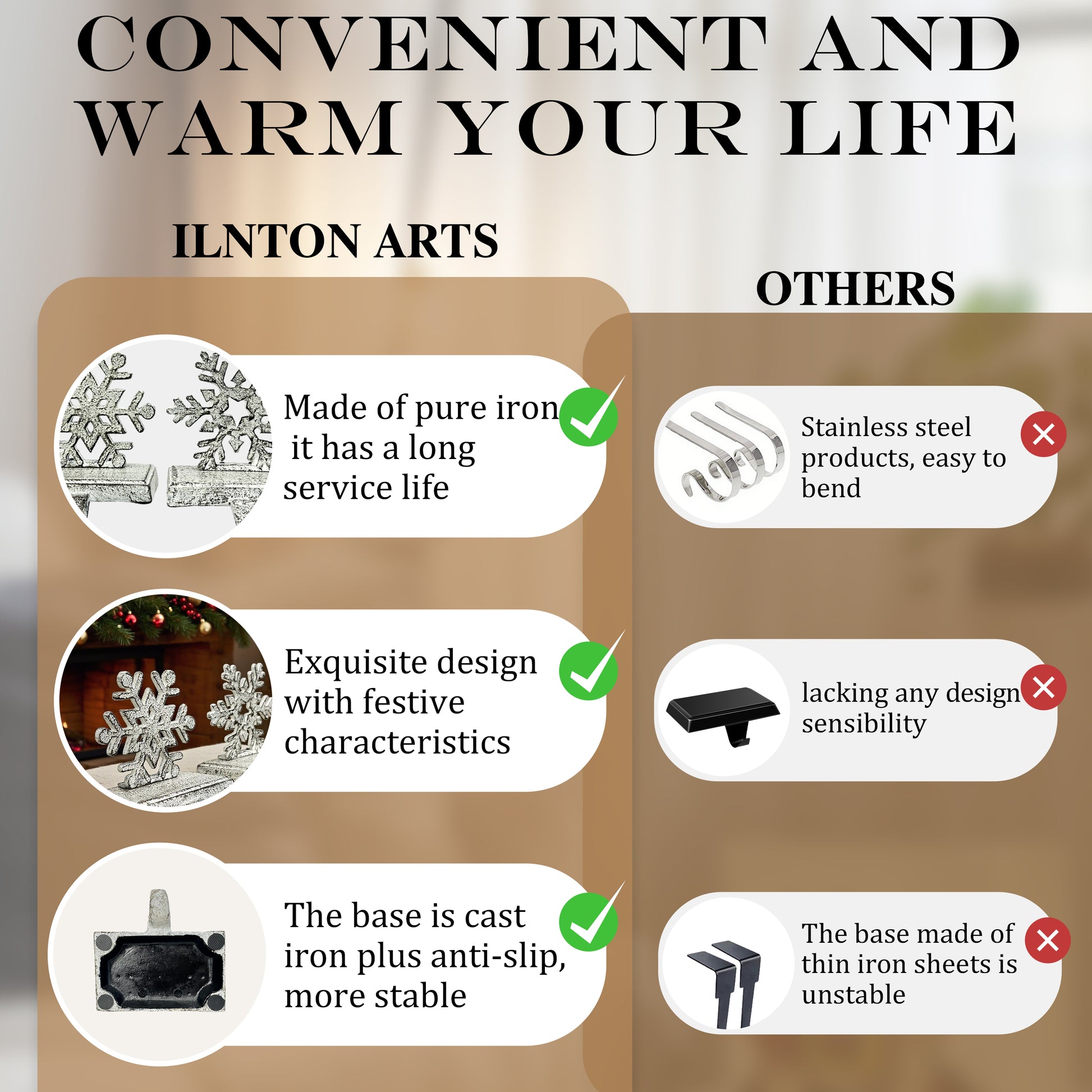 mantle garland hanger；
christmas stocking holders for mantle；christmas stockings holders