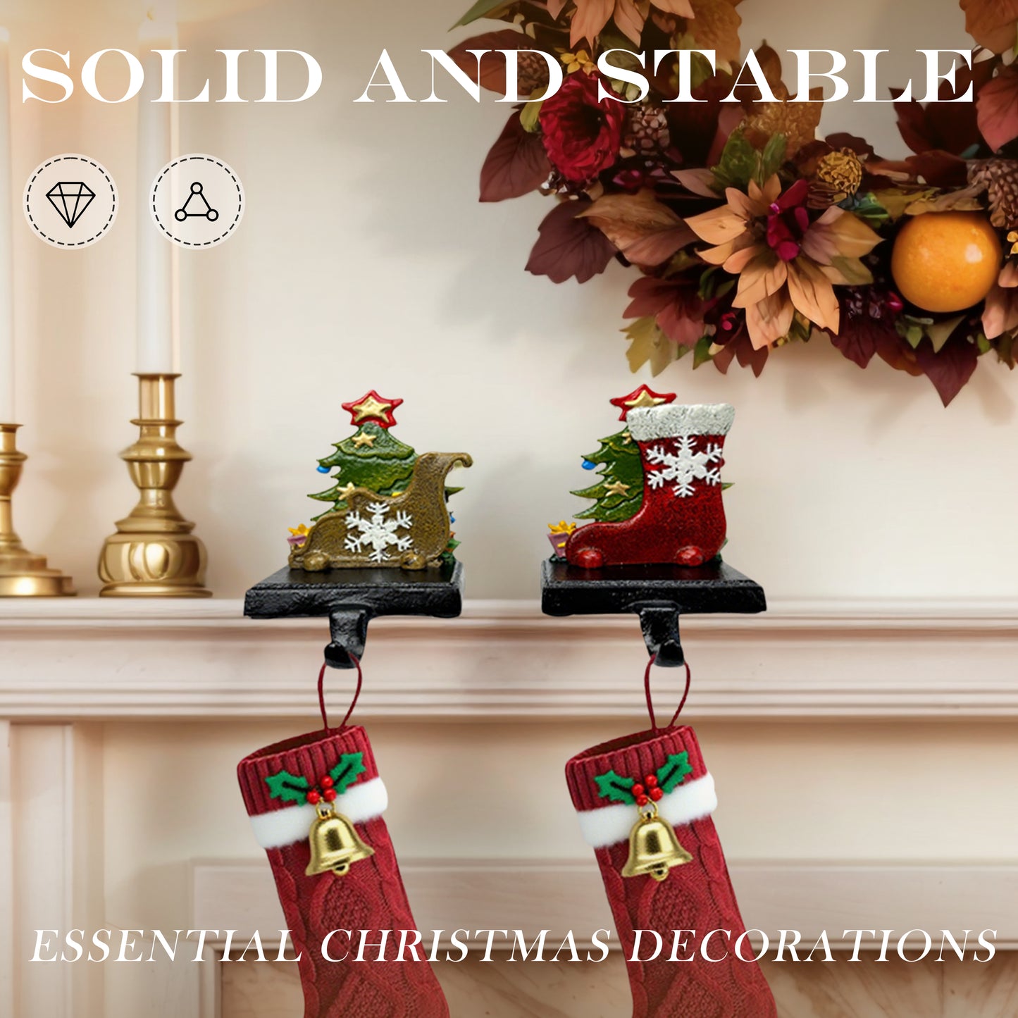 mantle garland hanger；
christmas stocking holders for mantle；christmas stockings holders