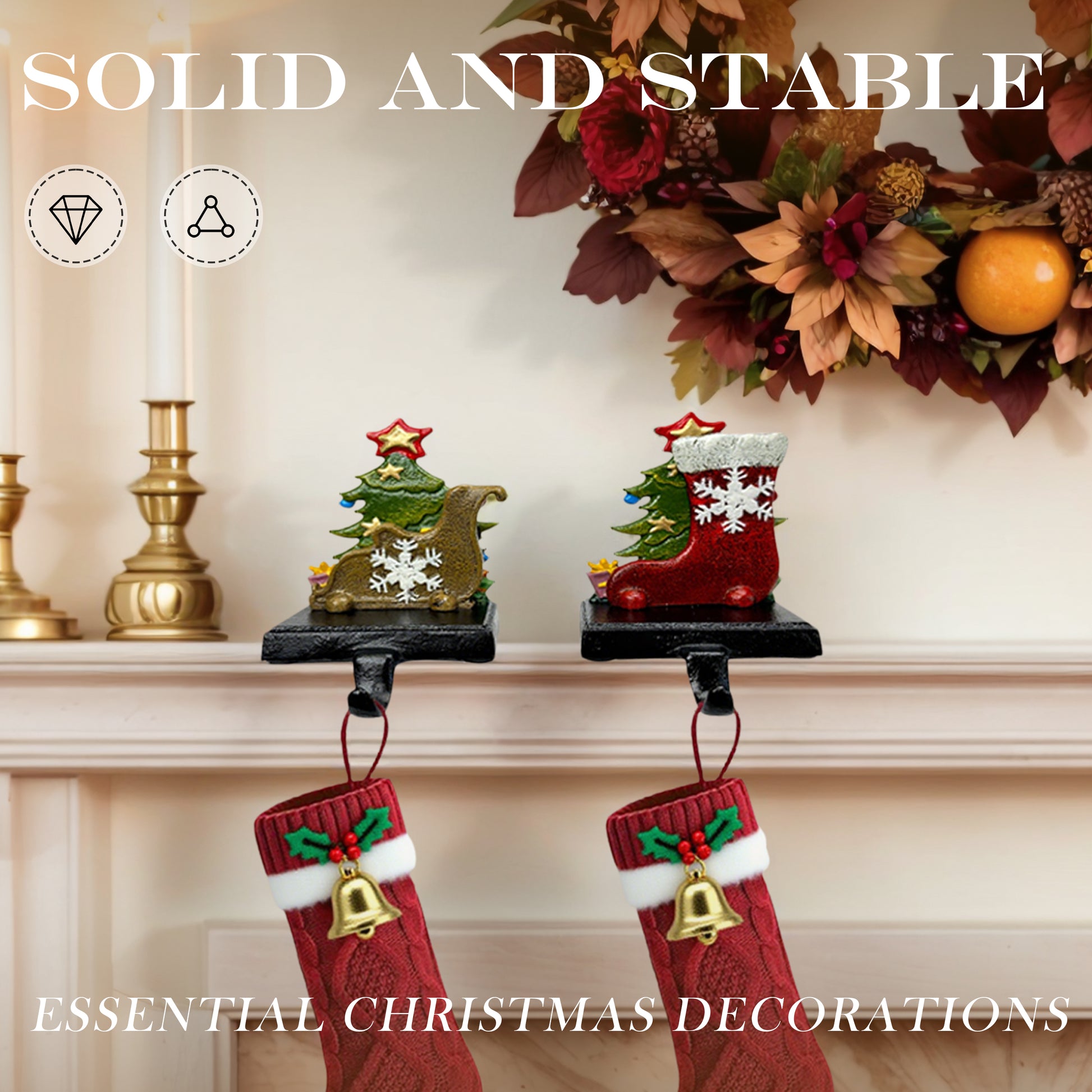 mantle garland hanger；
christmas stocking holders for mantle；christmas stockings holders