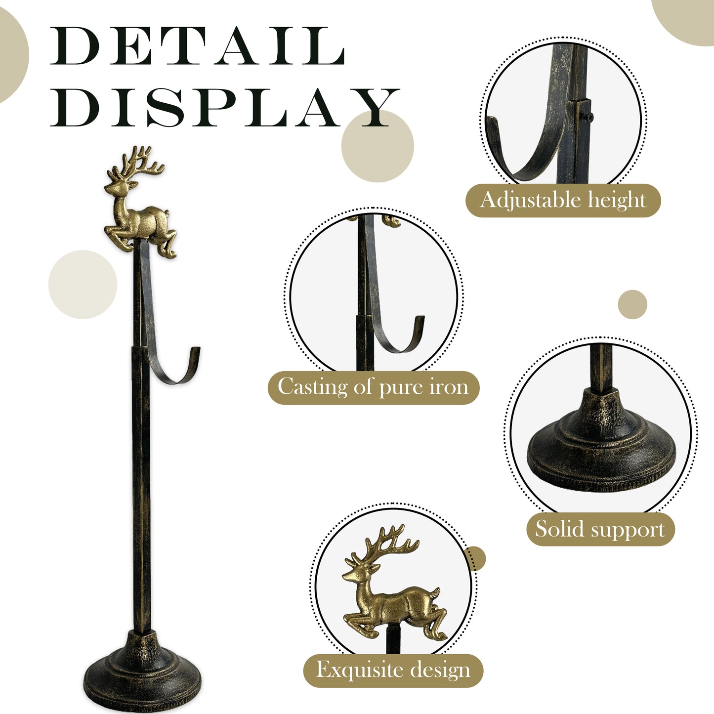 Exquisite flower wreath holder design
Adjustable height standing bracket