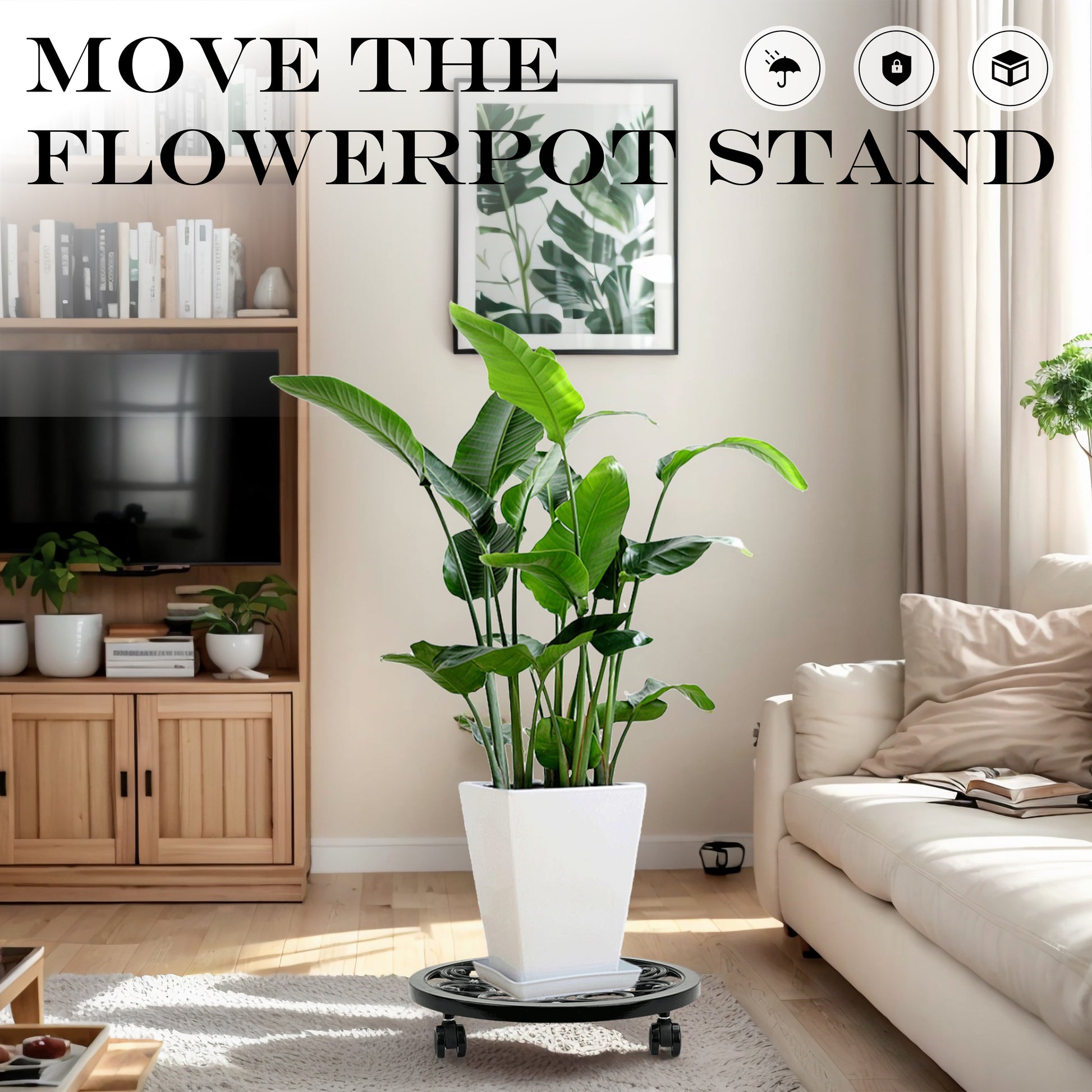 large plant stand with wheels
plant stand outdoor
plant caddy