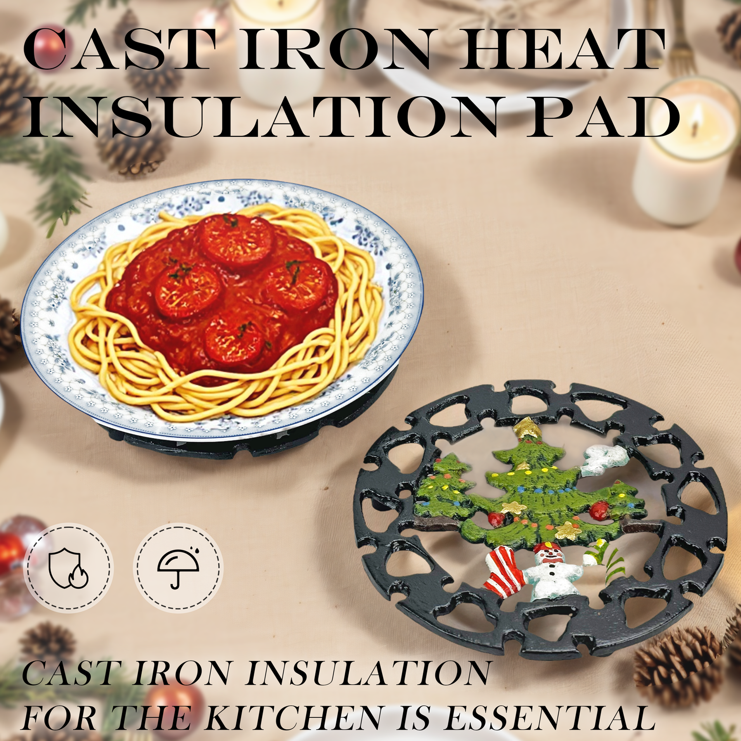 Heat Resistant Decorative Trivets,
Kitchen Gift for Christmas。