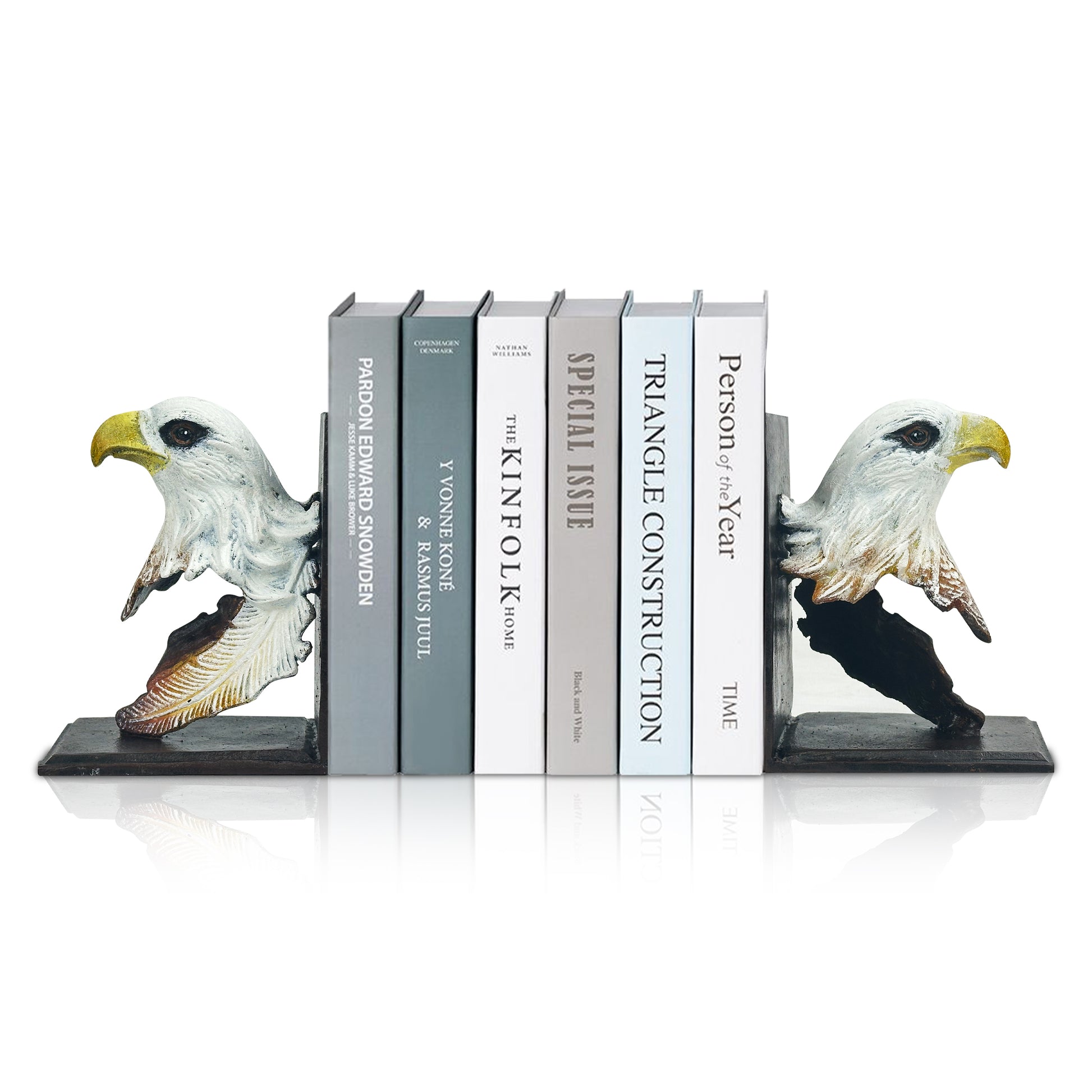 Metal Bookends for Shelves，
Heavy Duty Cast Iron Bald Eagle Bookend