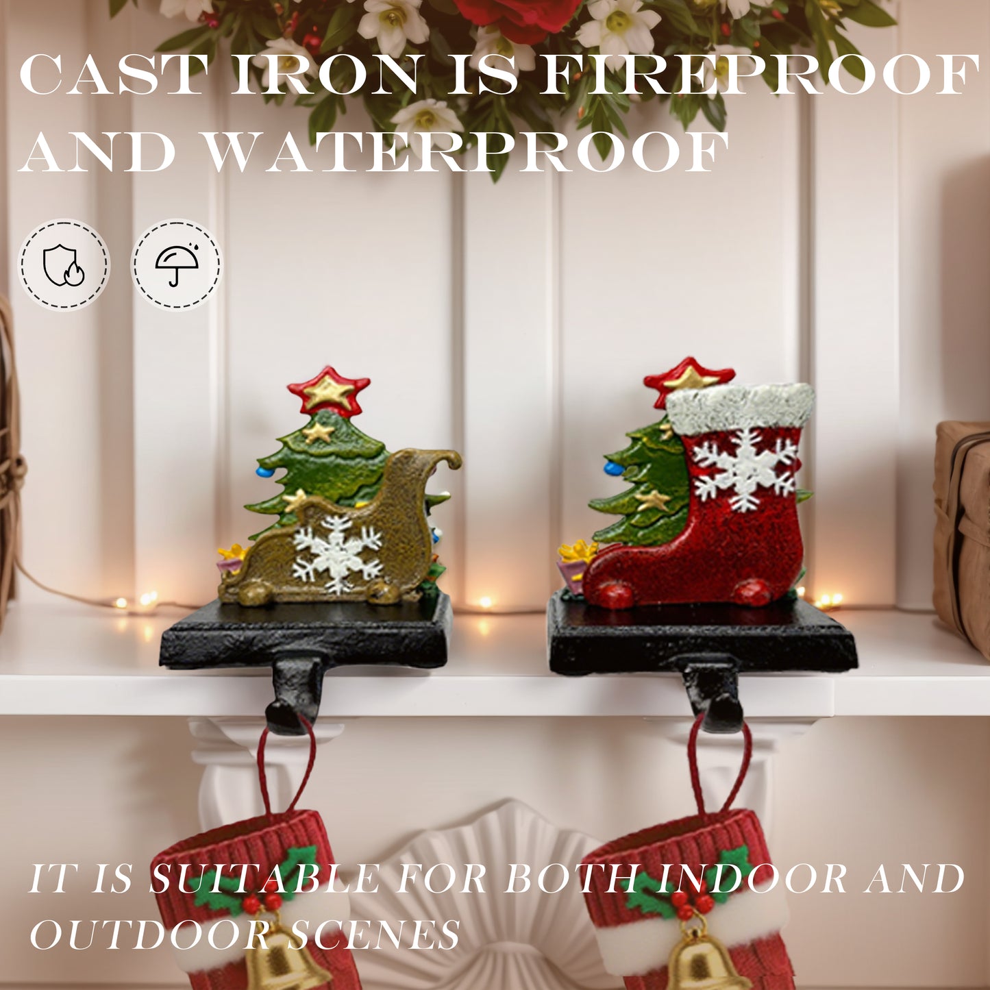 mantle garland hanger；christmas stocking holders for mantle；christmas stockings holders