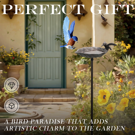 Cast Iron Standing Bird Feeder, 
Outdoor Leaf-Shaped Bird Feeders with Decorative