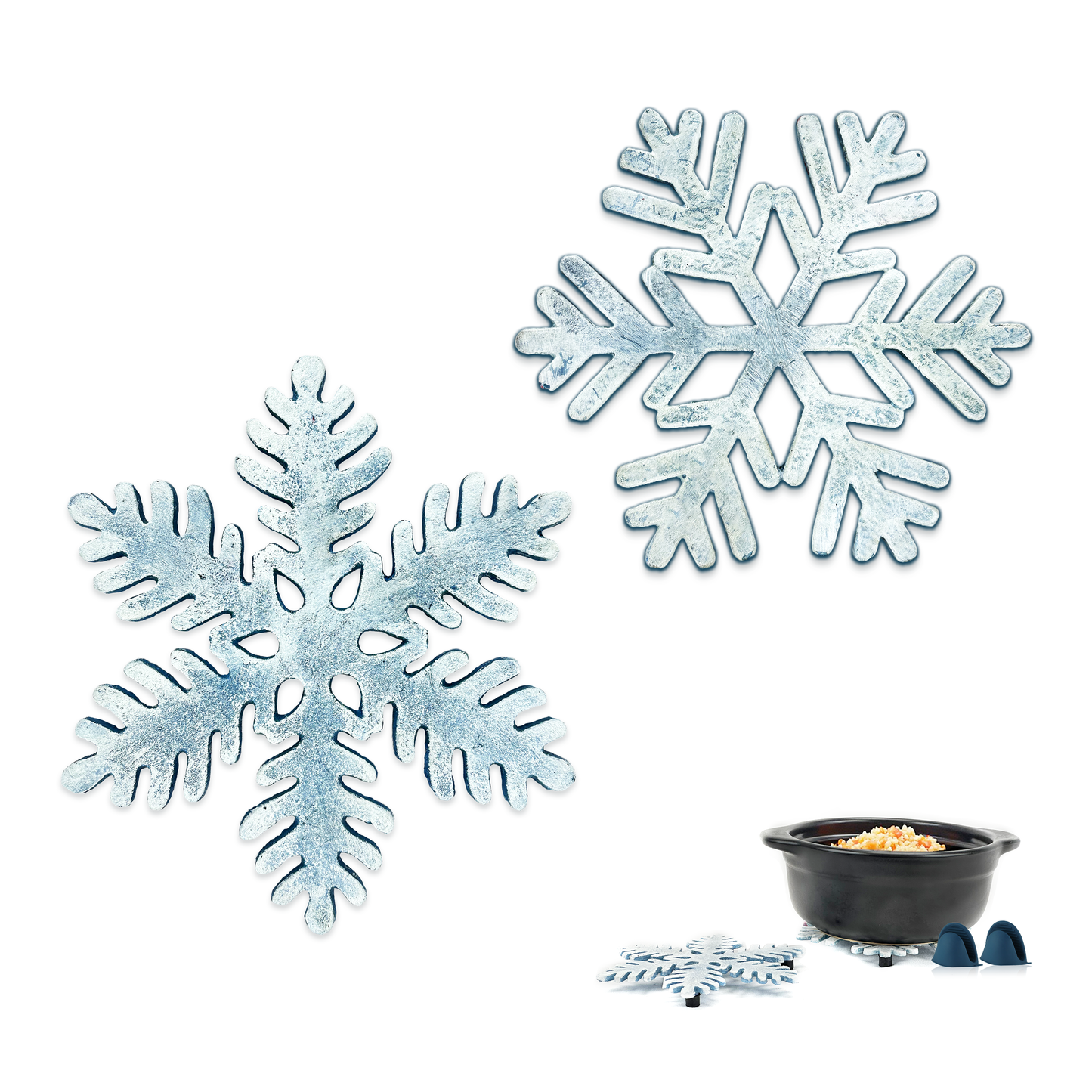 Snowflake Metal Trivets, 
Heat Resistant Cast Iron Trivet