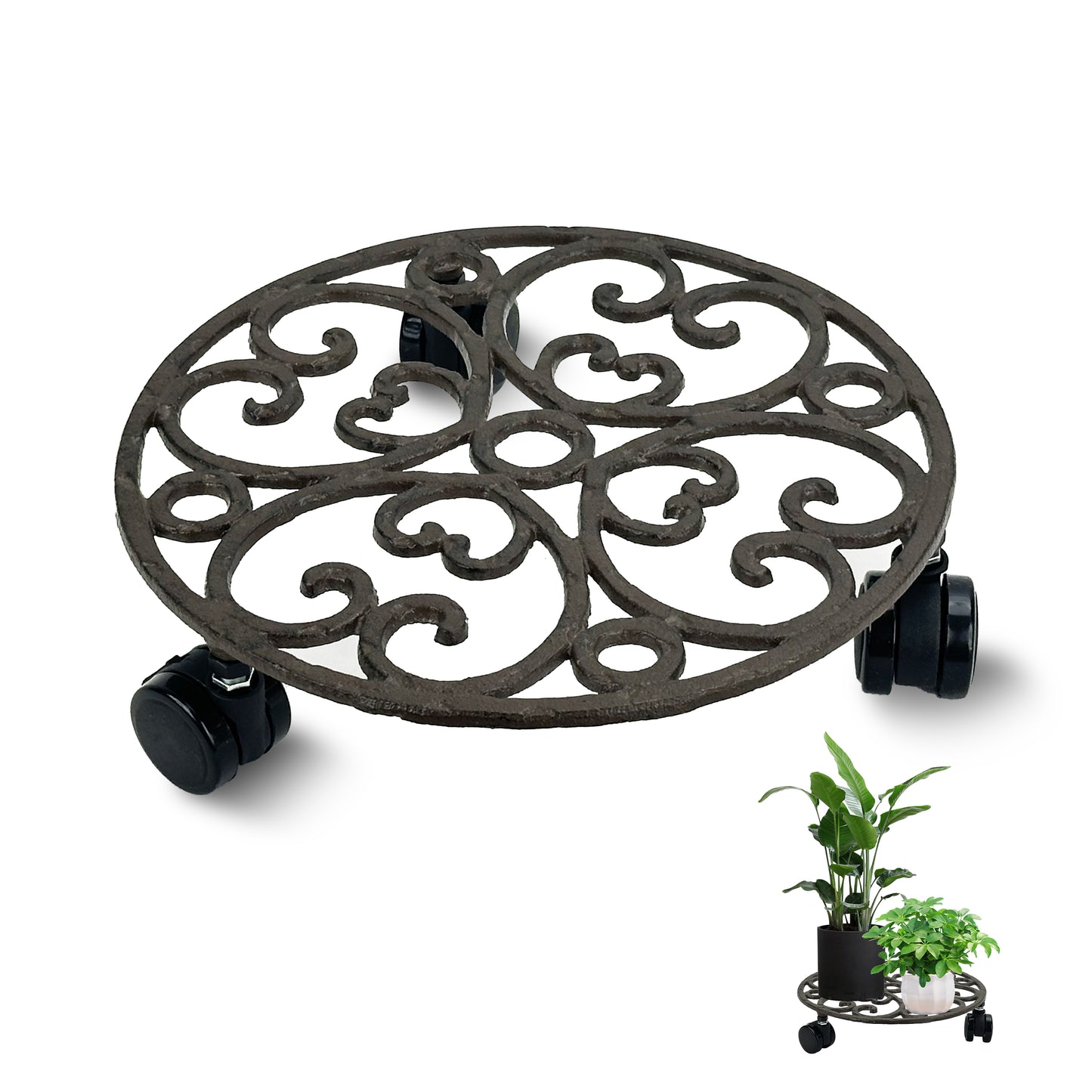 Anti-Rust Cast Iron Heavy Duty Plant Caddy for Small Potted Plants
Rustic Indoor Plant Stands for Living Room