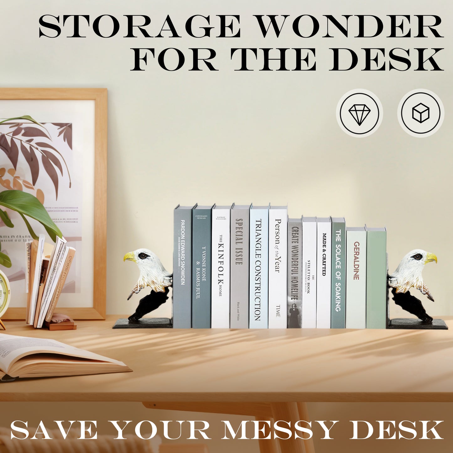 bookends，
book ends，
metal bookends，