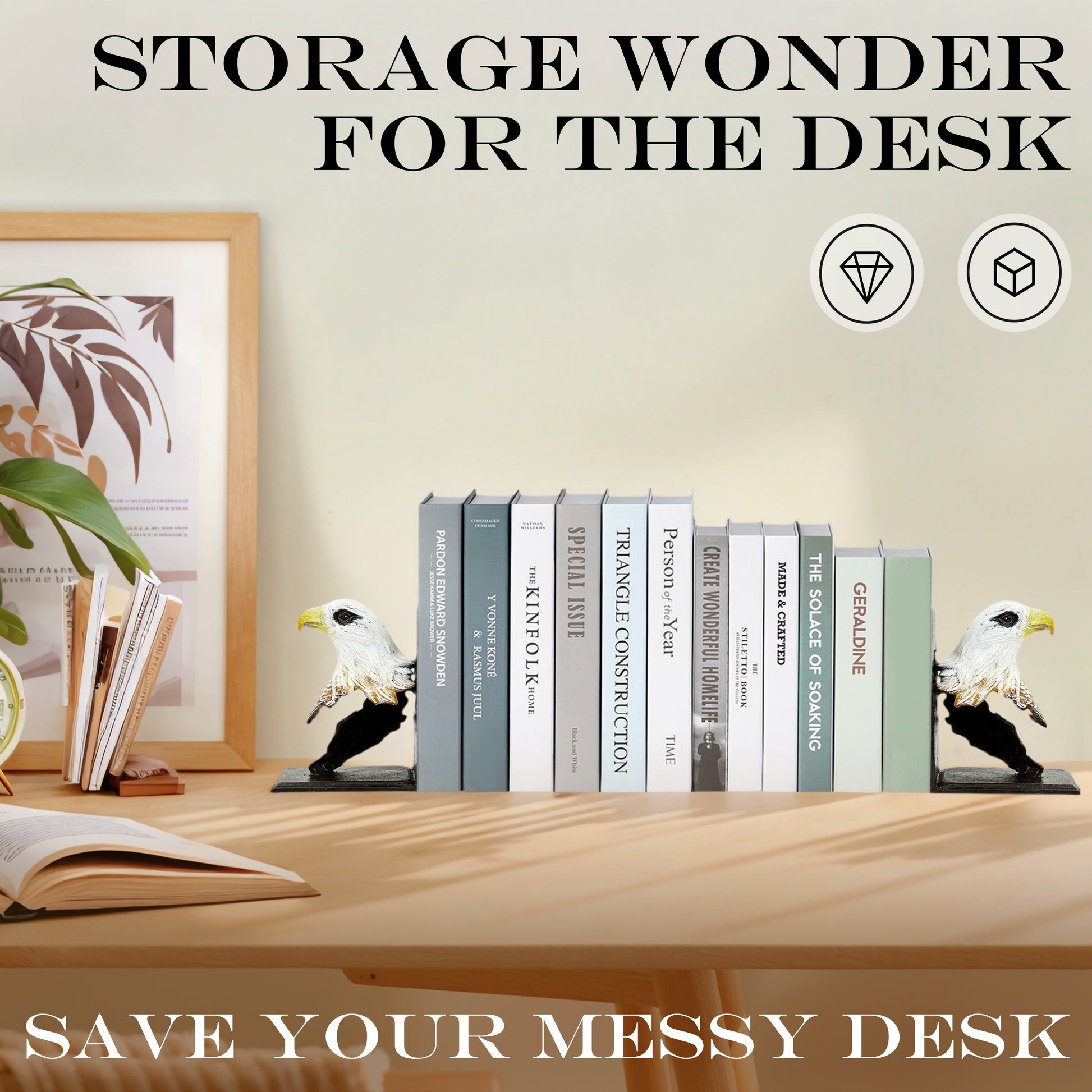 bookends，
book ends，
metal bookends，