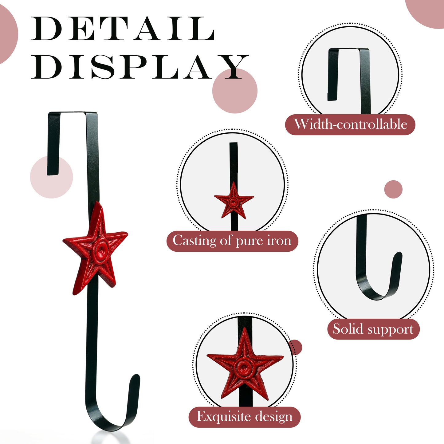 door wreath hanger；
wreath hook；
door hanger for wreath