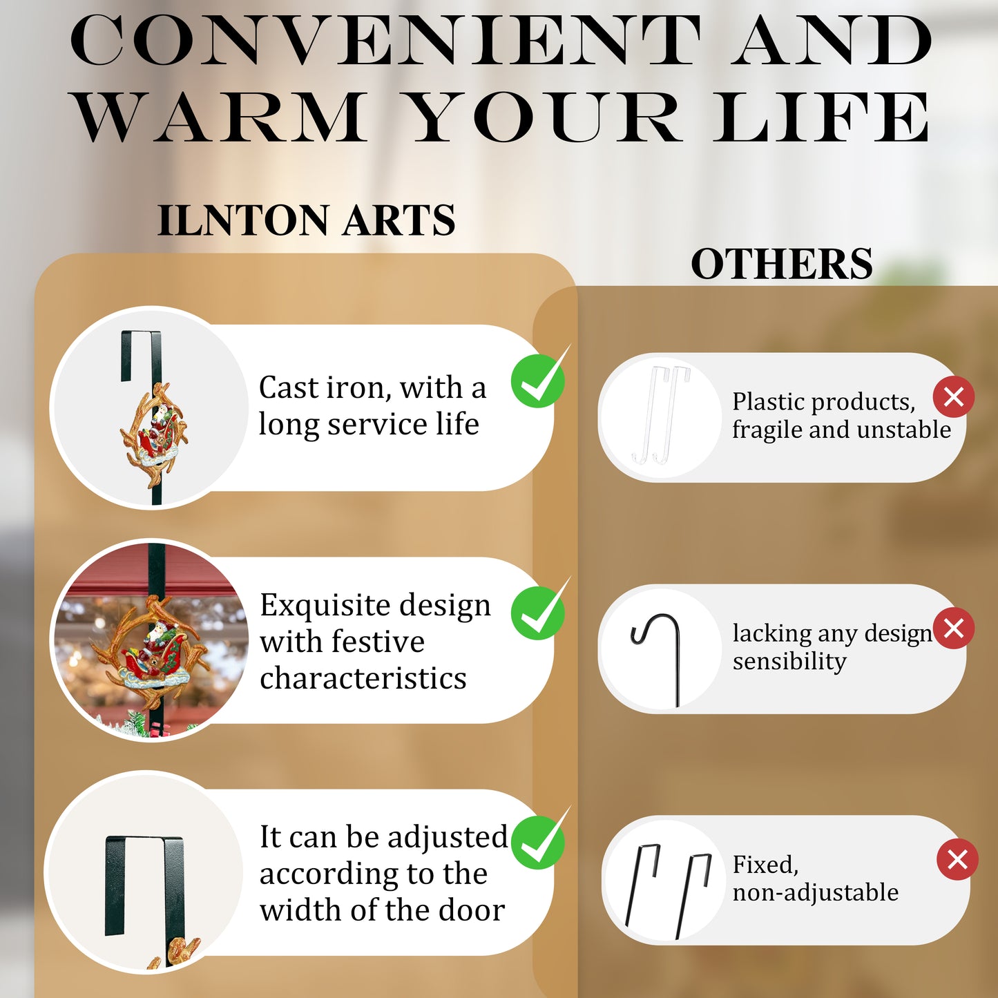door wreath hanger；
wreath hook；
door hanger for wreath