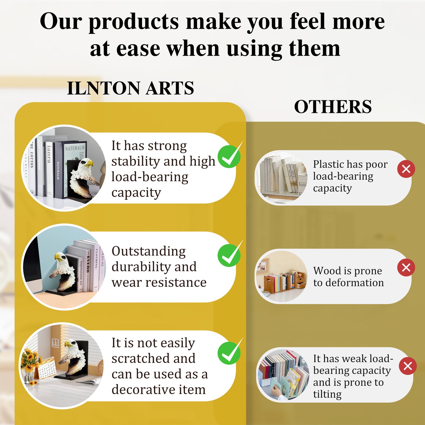 bookshelf decor,
eagle bookends