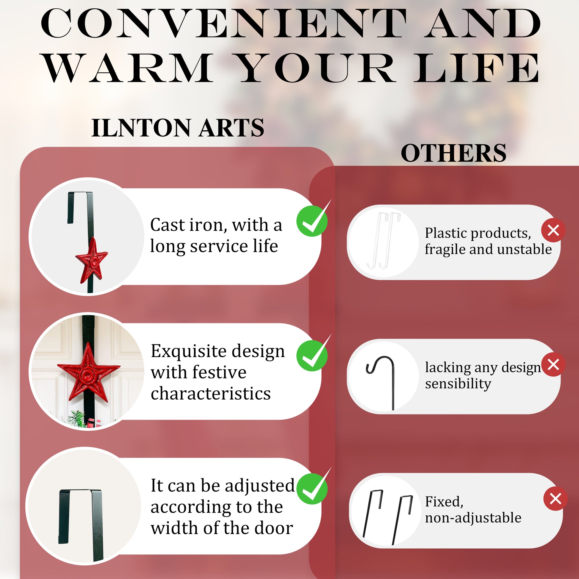 front door wreath hanger；
door hanger