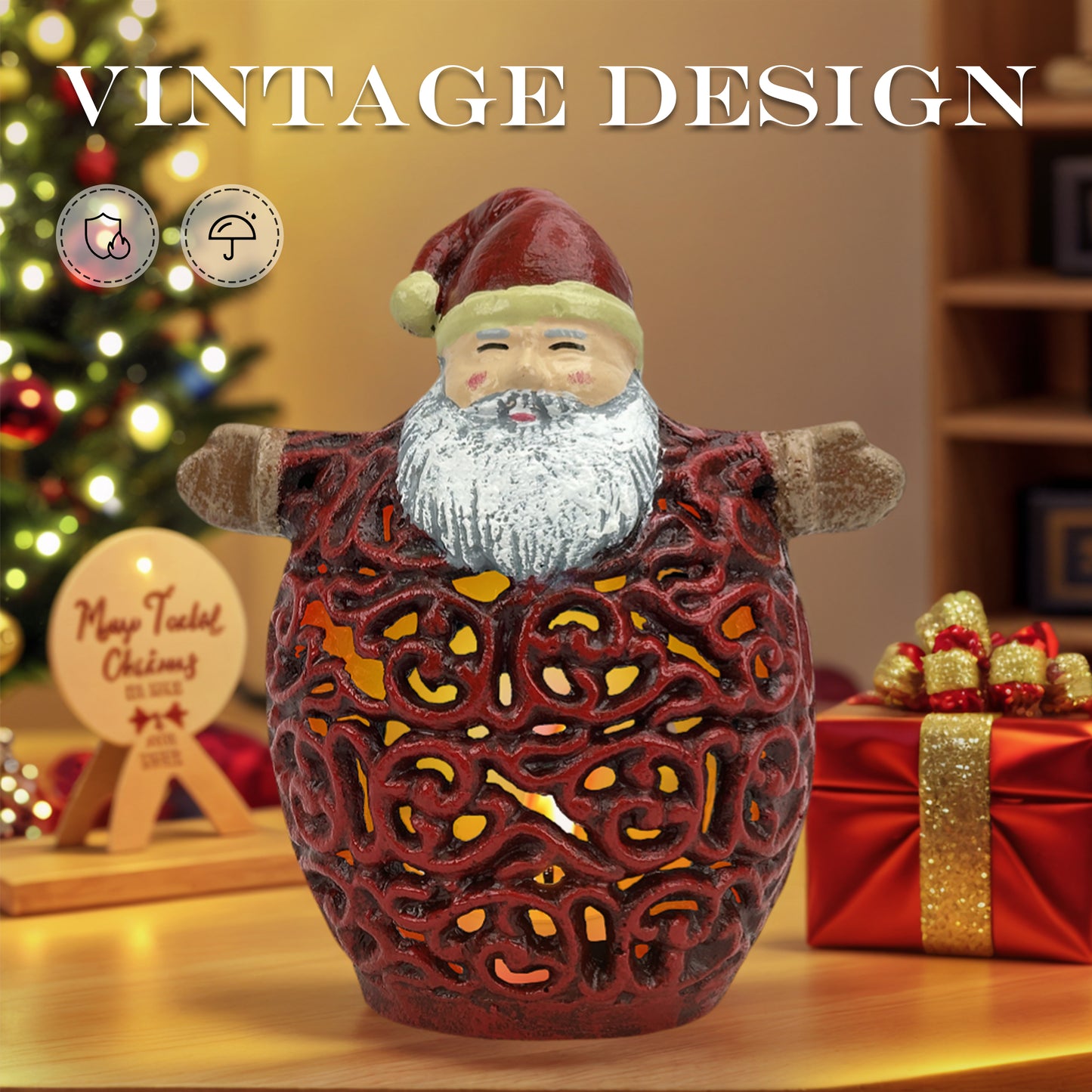 christmas lantern，
christmas lantern decor,
santa claus centerpiece,